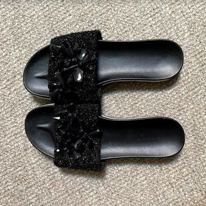 NWOT Zara Embellished Slides